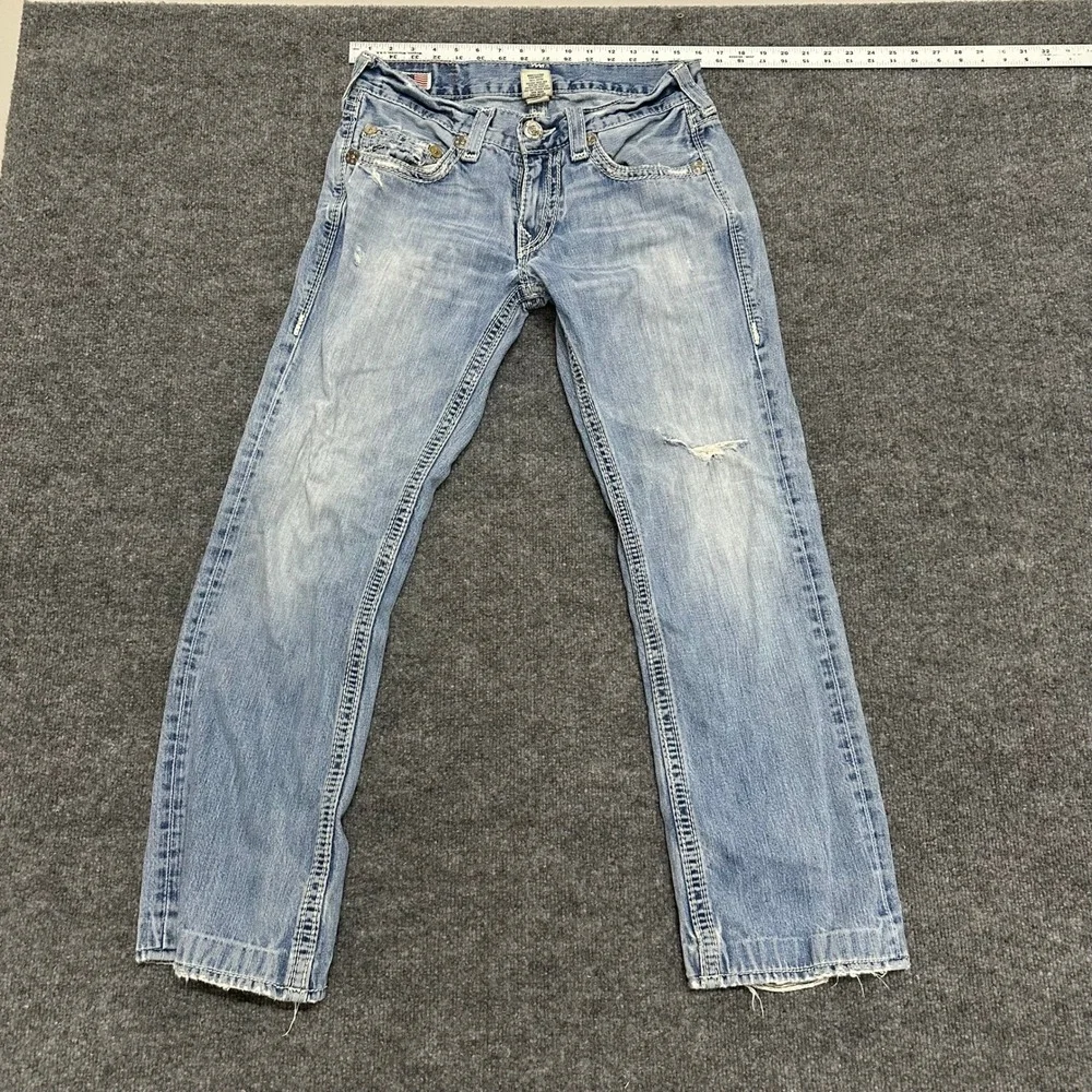True Religion Jeans Mens Size 32 Light Wash Bobby Big QT Straight